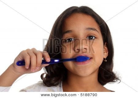 Girl Brushing Teeth