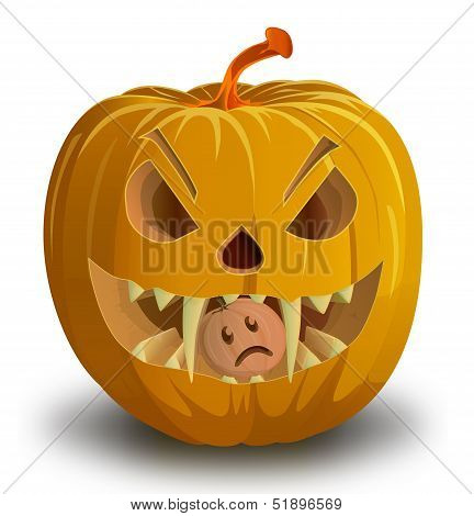 Realistic vector illustration of pumpkin