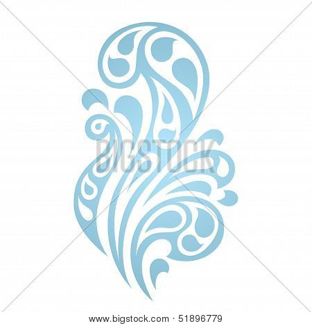 Water splash waves abstract design element.