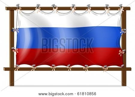 Illustration of a frame with the flag of Russia on a white background