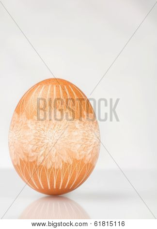 Brown egg decorated for Easter