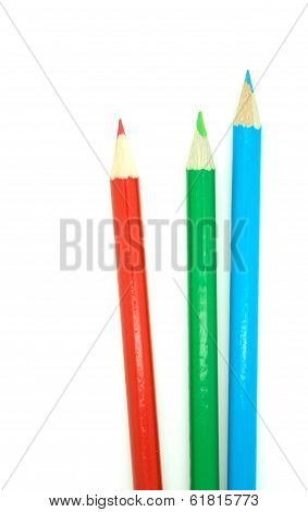 Colour Pencils Isolated On White Background