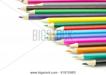 Color Pencils Isolated On White Background