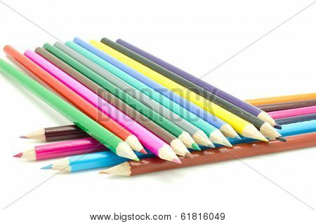 Color Pencils Isolated On White Background