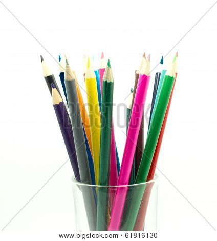 Color Pencils Isolated On White Background