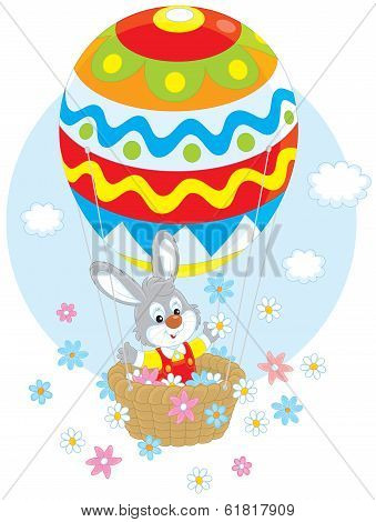Easter Bunny in a balloon