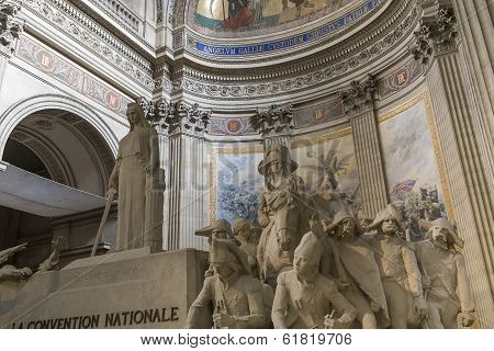 interiors of Pantheon necropolis, Paris, France