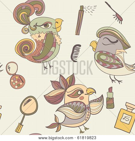 Makeup Cosmetics And Fashion Beautiful Bird