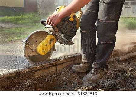 Construction Site, Worker And Tool