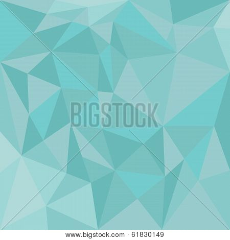 Pastel triangle blue or mint green vector background or seamless flat wrapping surface pattern.