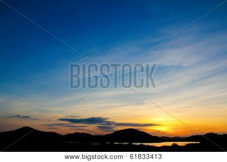 Sunset in the vineyard
