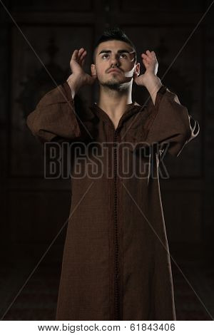 Muslim Man Is Praying In The Mosque