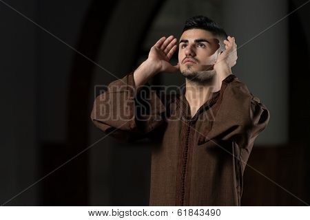 Muslim Man Is Praying In The Mosque