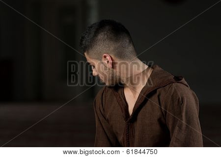 Young Muslim Guy Praying