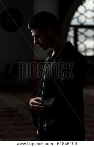 Muslim Man Is Praying In The Mosque