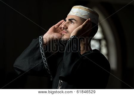 Muslim Man Is Praying In The Mosque