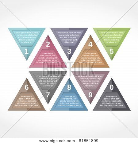 Traingle Design Elements With Numbers
