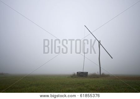 Shadoof In Fog