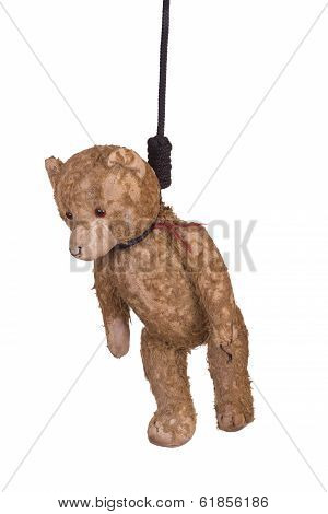 Old Teddy Bear Hanging On Gibbet