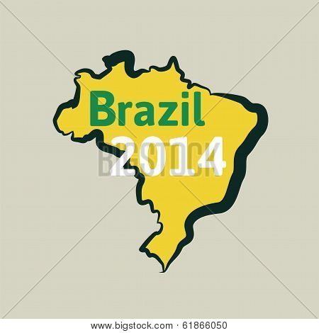Flat simple Brazil map
