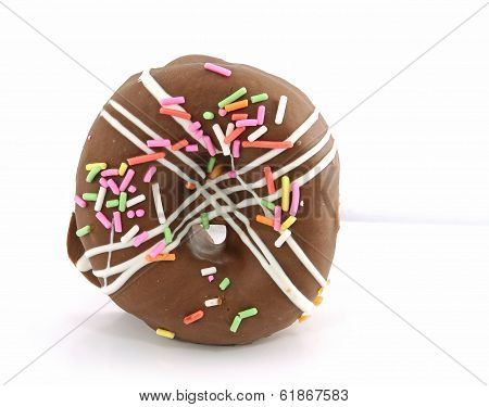 Chocolate Donut Isolated On White Background