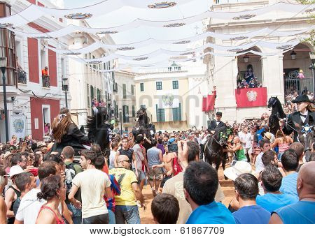 City of Mahon, Menorca, Spain - September 8: Fiestas de La Mare de Deu de Gracia festival