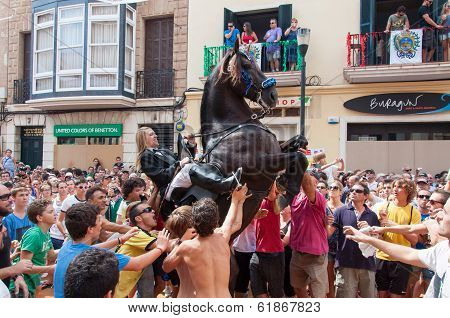 City of Mahon, Menorca, Spain - September 8: Fiestas de La Mare de Deu de Gracia festival