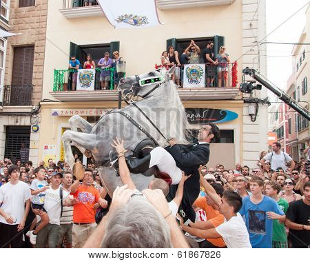 City of Mahon, Menorca, Spain - September 8: Fiestas de La Mare de Deu de Gracia festival
