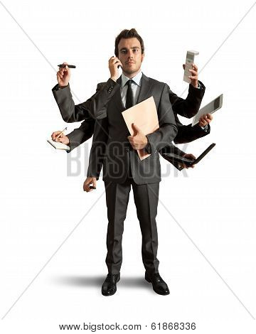 Multitasking Businessman