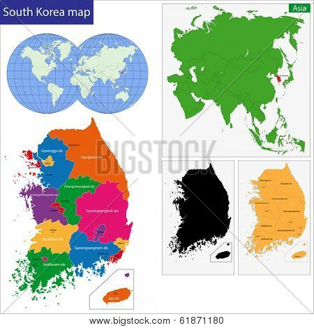Map of administrative divisions of South Korea