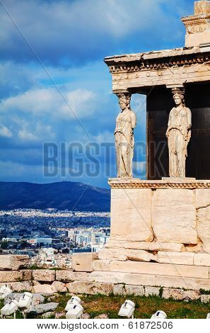 The Porch Of The Caryatids In Athens