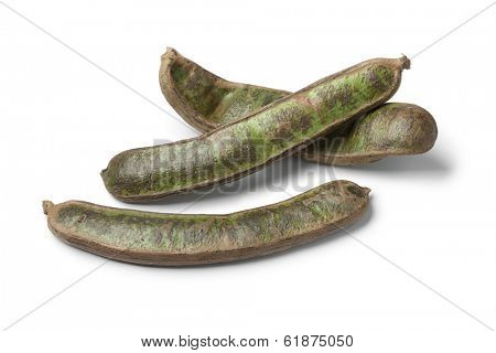 Fresh inga fruit on white background