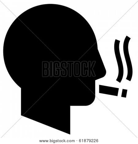 Smoking man vector icon