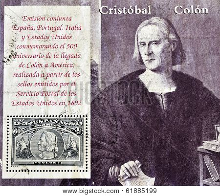 SPAIN - CIRCA 1992: A stamp printed in Spain commemorating the 500th anniversary of Columbus