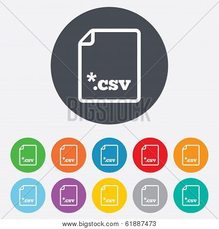 File document icon. Download CSV button.