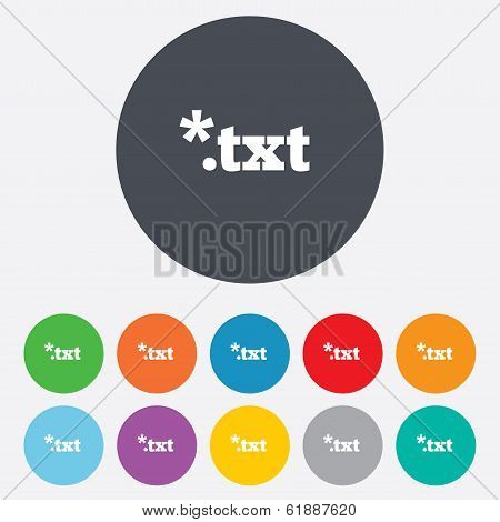 Text file icon. Download txt doc button.