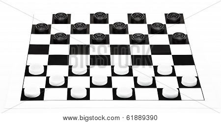 8X8 Checkers Board Isolated On White Background