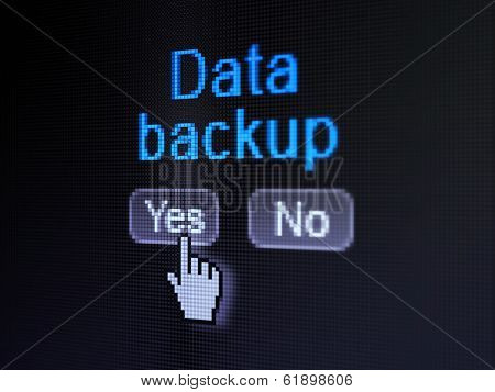 Data concept: Data Backup on digital computer screen