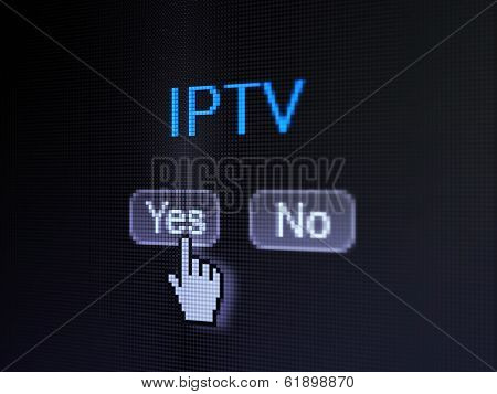 Web development concept: IPTV on digital computer screen