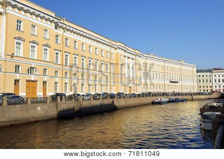 Embankment Of The Fontanka River, St. Petersburg, Russia