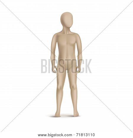 Vector Child Mannequin Isolated on White