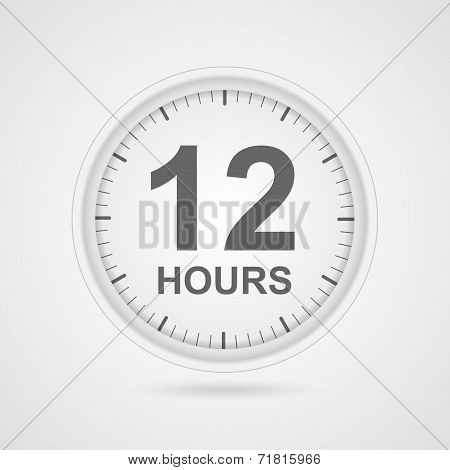 12 Hours Customer Service Icon.