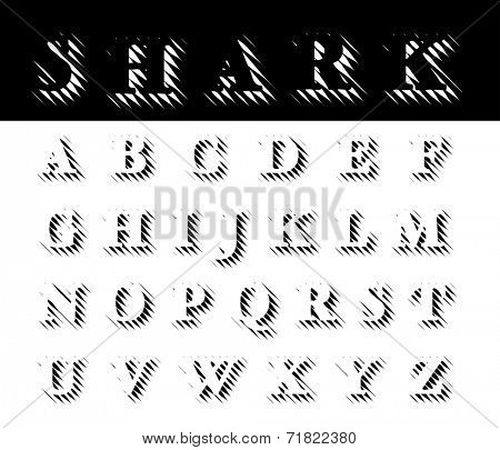 original vector transparent font with sharp shadow