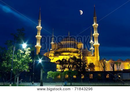 Blue Mosque at night
