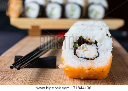 Close Up Of Sushi, Japanese Seafood