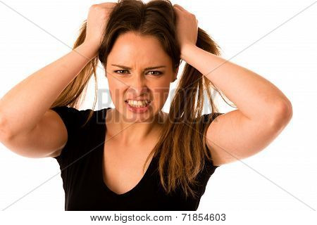Frightened Woman - Preety Girl Gesturing Fear