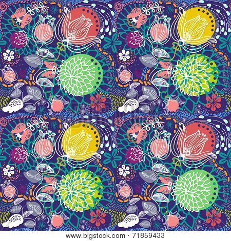 Abstract flowers vector background