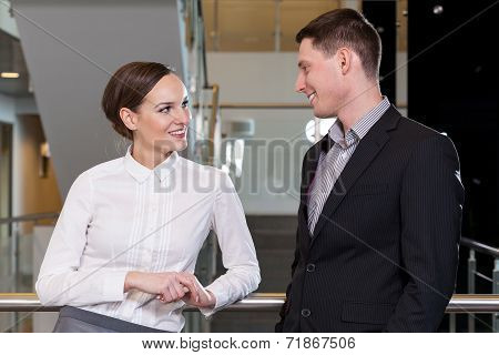 Businesswoman Flirting With Her Workmate