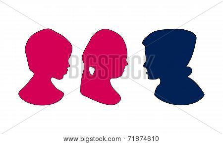 Three children silhouettes