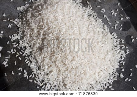 Rice On A Stone Plate